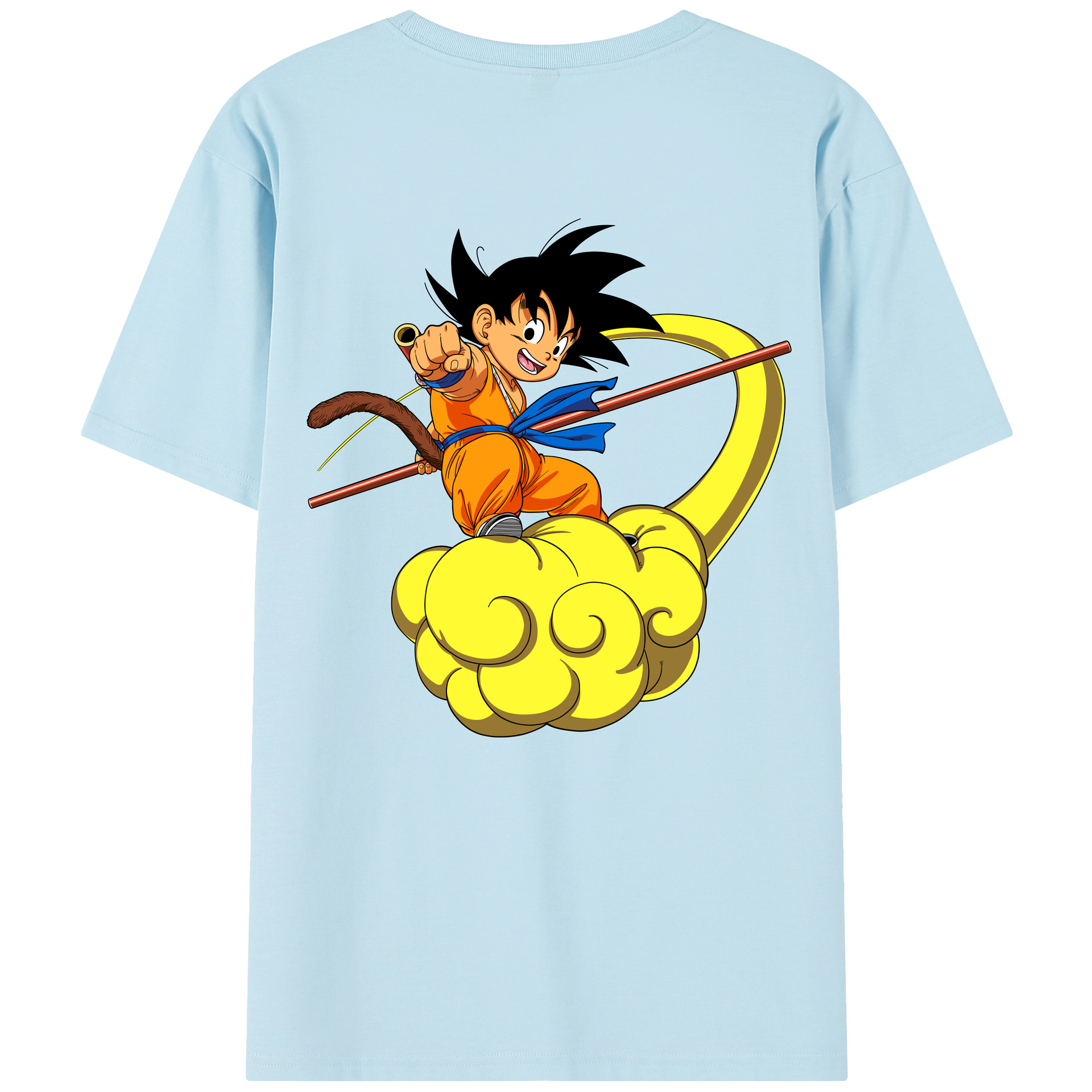（画像用） ドラゴンボール 孫悟空（そん ごくう）Son Goku カカロット DRAGON BALL Kakarotto 綿100％半袖Tシャツ（背面プリント）